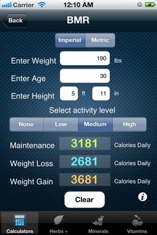 FitCal - Fitness Calculator screenshot 2