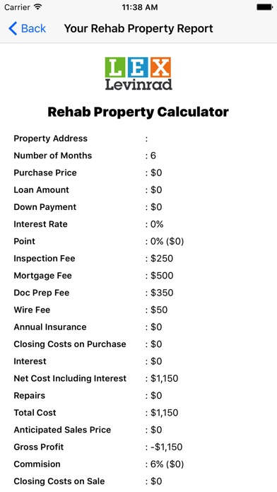 Rehab Property Calculator screenshot 3