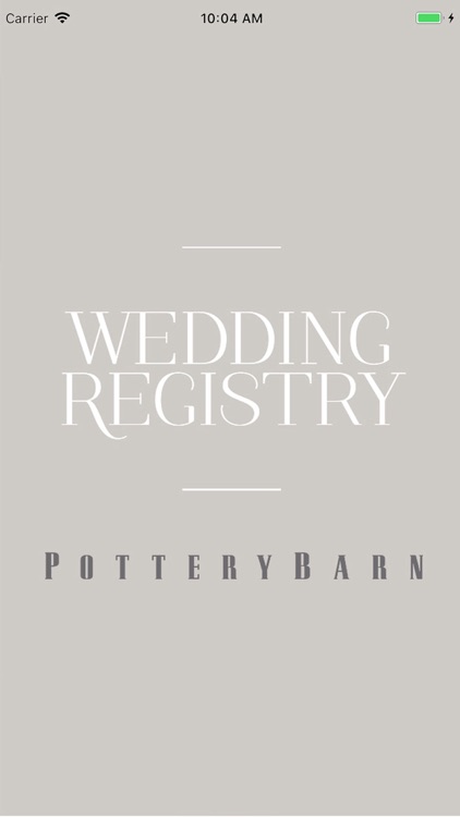 Pottery Barn Wedding Registry