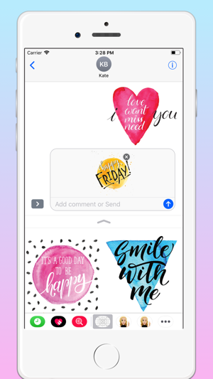 Watercolor Text Emoji Stickers(圖3)-速報App