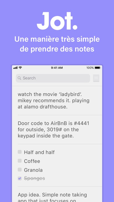 Screenshot #1 pour Jot - Notes & Todos