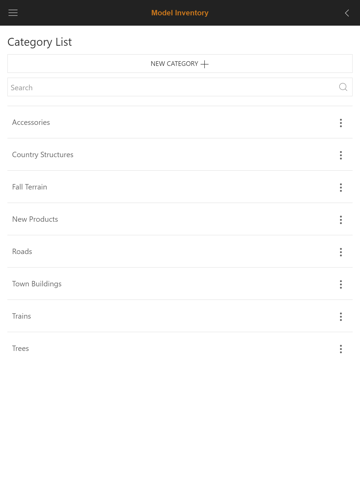 Model Inventory - náhled