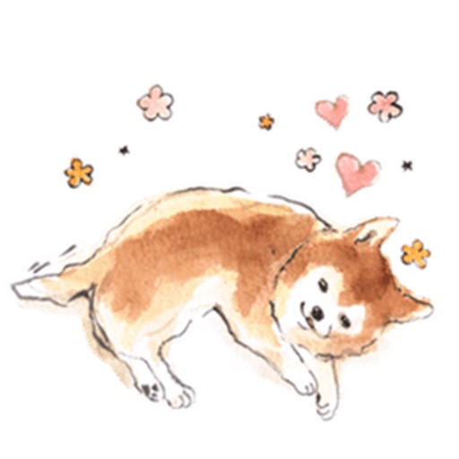 Watercolor Shiba Inu Dog - Shibamoji Sticker icon