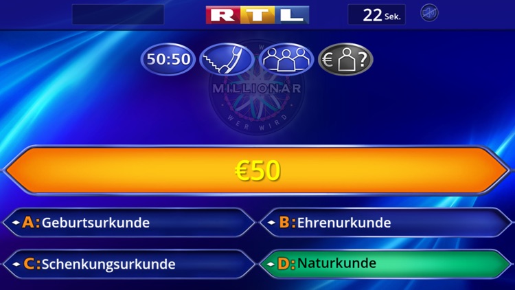 Wer wird Millionär? Training