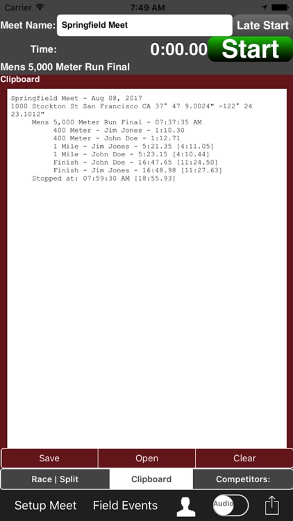 Running Coach's Clipboard for iPhone