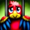 A cute parrot named Novia entered a cage to enjoy some fruit