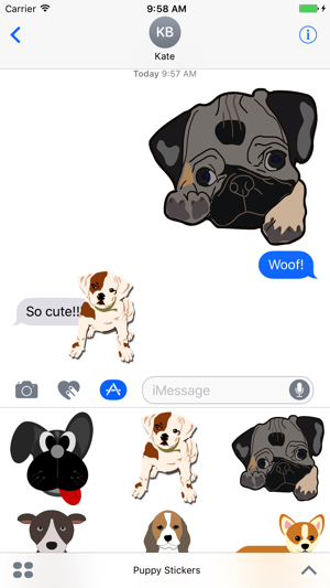 Cute Puppy Stickers - Woof!