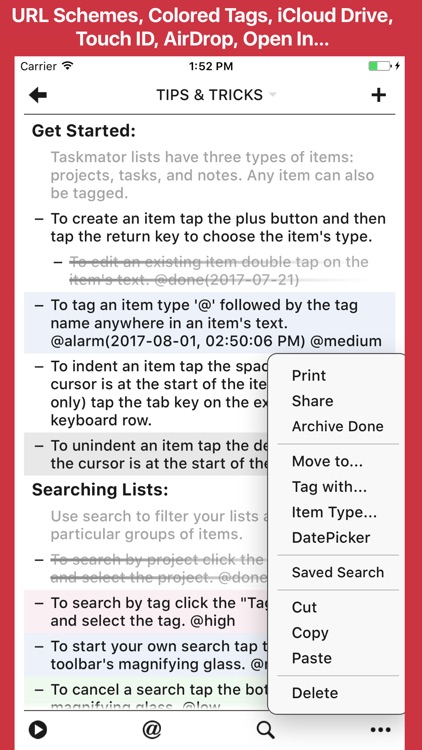 Taskmator - TaskPaper Client, Plain Text Todo List