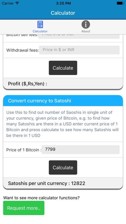 Bitcoin Price Calculator