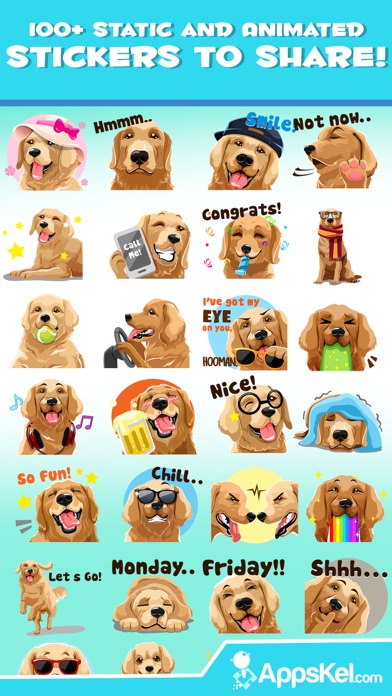 Golden Retriever Dog Emoji screenshot 4