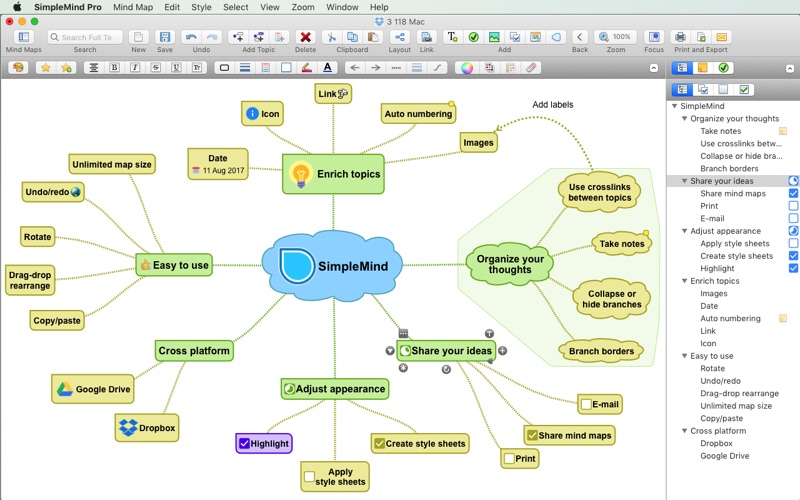 simplemind evernote