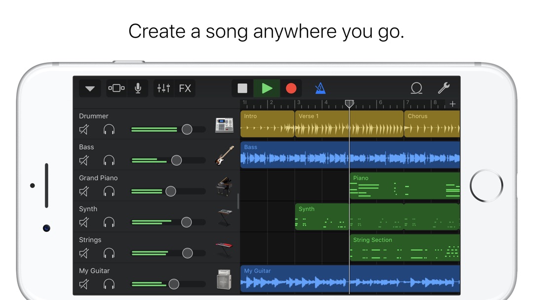 Use ipad as instrument in garageband video