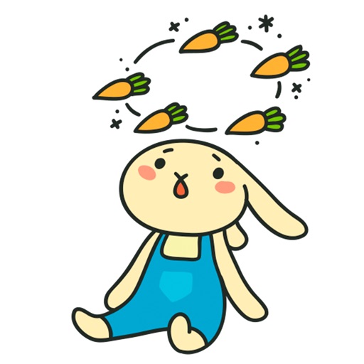 Funny Rabbit Emoji and Sticker