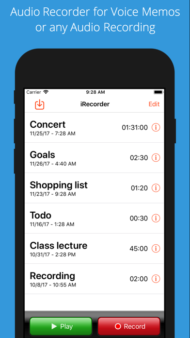 iRecorder Pro - Pocket Voice Recorder Screenshot 1