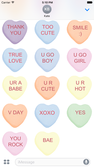 Candy Hearts 1 Stickers(圖5)-速報App