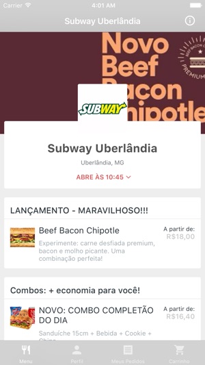 Subway Uberlândia Delivery