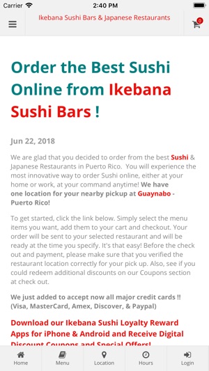 Ikebana Sushi Online Ordering