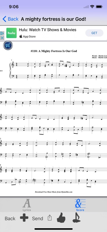 Scores & lyrics music for your church services online