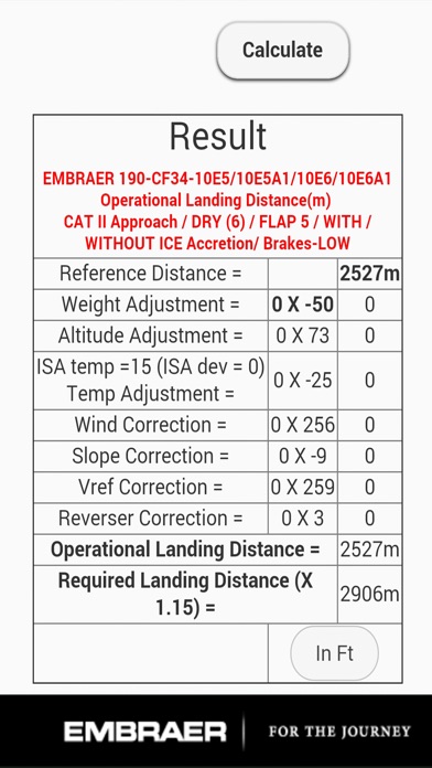 E190 Landing Distance Calc Pro screenshot 4
