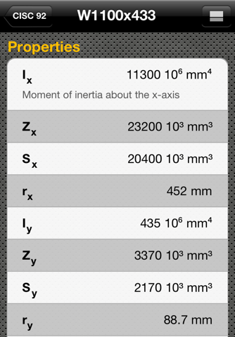 Steel Profiles CISC screenshot 3