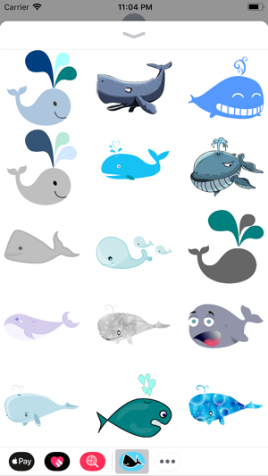 Whale Cartoon Sticker Pack