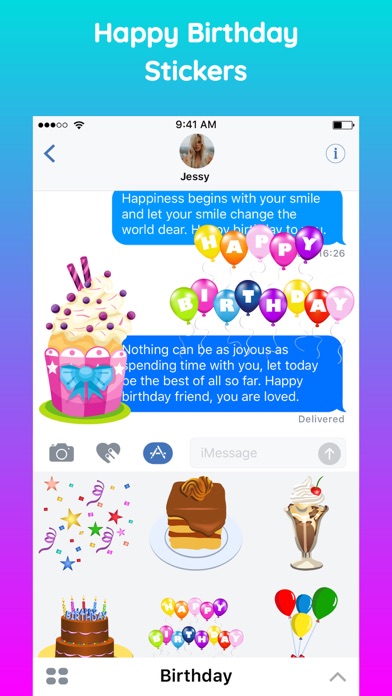 Happy Birthday Sticker App Emo screenshot 2