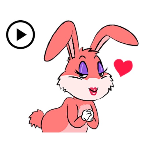 Animated Pink Bunny Sticker icon