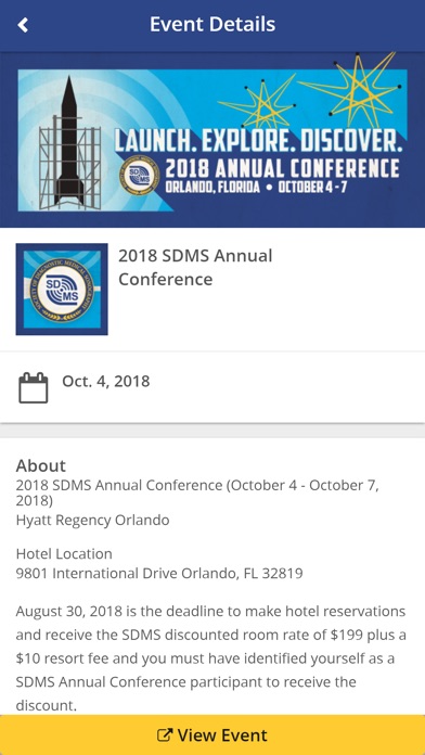 SDMS Events App screenshot 2