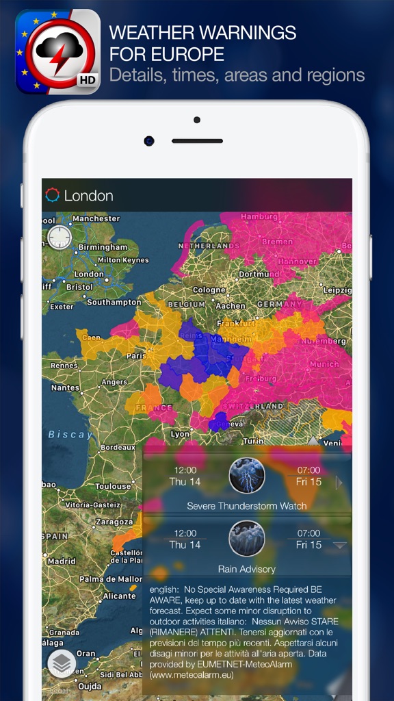【图】Weather Alert Map Europe(截图1) 【图】Weather Alert Map Europe(截图1)