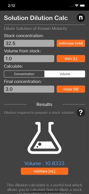 Solution Dilution Calculator(圖4)-速報App