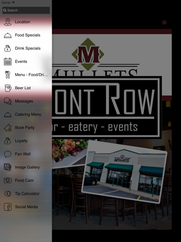 Front Row Bar Eatery Events screenshot 2