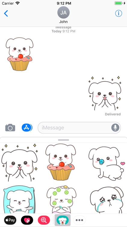 Chubby Puppy Animated Stickers