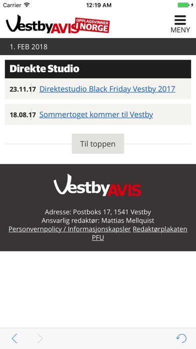 Vestby Avis screenshot 2