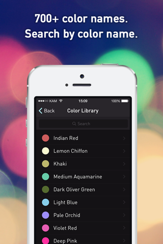 Colors - olive, heliotrope, fuchsia, cornelian, canary, emerald: get them all. Reference