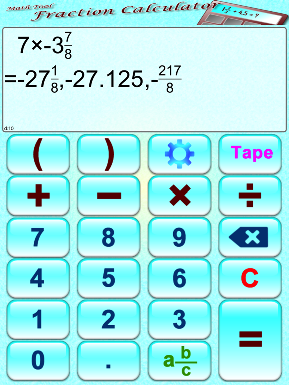Mathtool Fraction Calculator By Oikosoft Ios United States