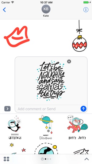 Naughty Christmas stickers