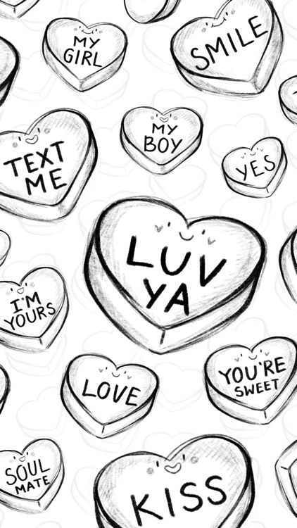 Drawn Candy Hearts