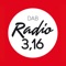 Radio 3,16 sender 24/7 på internett, FM og DAB