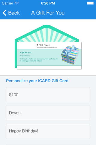 iCARD Gift Card screenshot 3