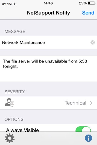 NetSupport Notify Console - náhled
