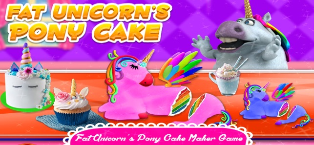 Fat Unicorn Cooking Pony Cake