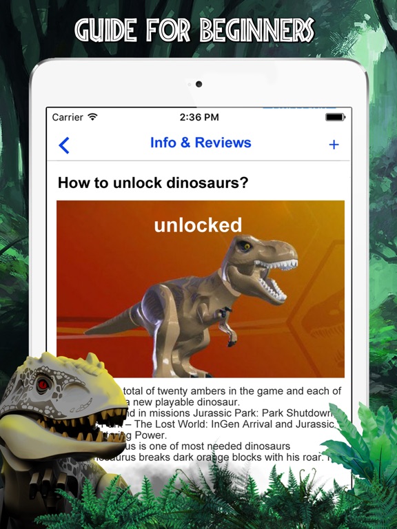 Cheats for LEGO Jurassic World AppRecs