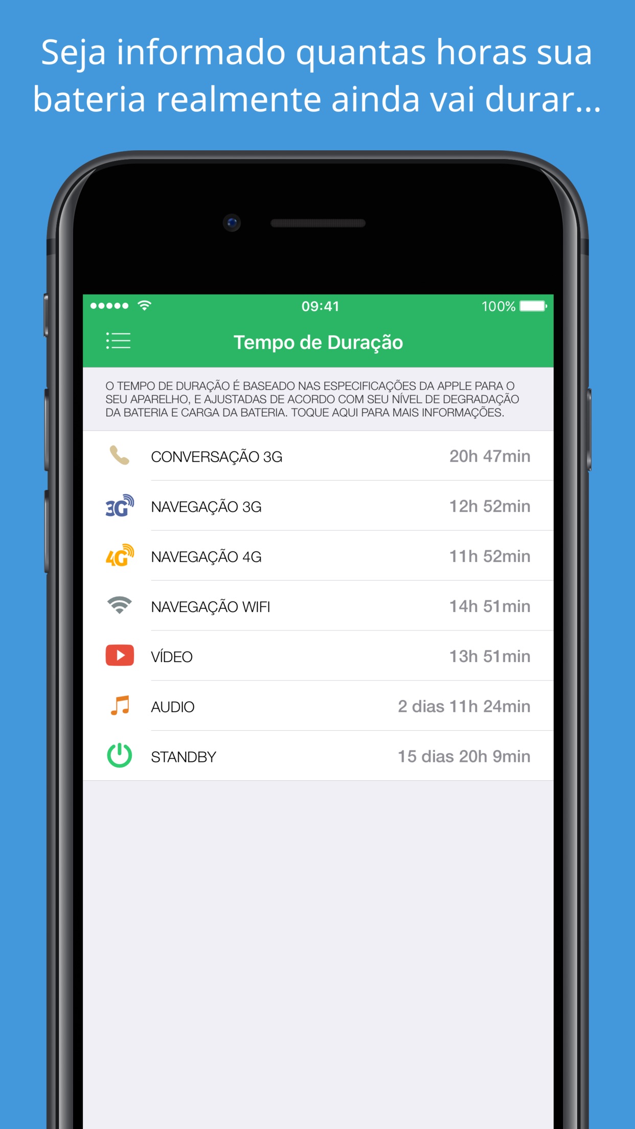Screenshot do app Battery Life