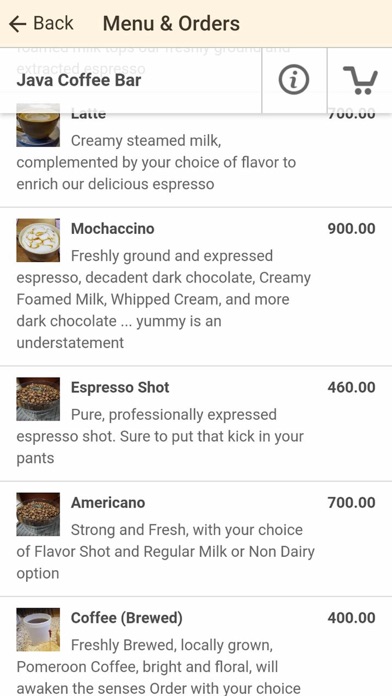 Java Coffee Bar screenshot 2