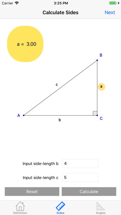 Trigonometry calc screenshot 2