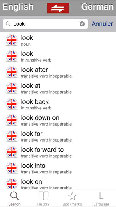 English-German Larousse dictionary Screenshot 4