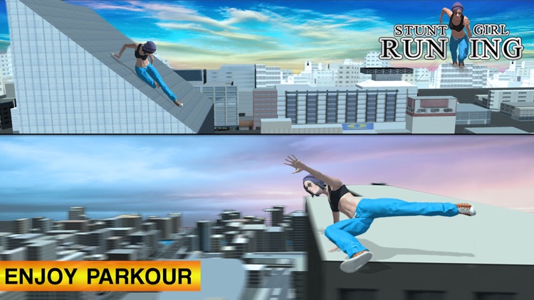 Parkour Stunt Girl Running