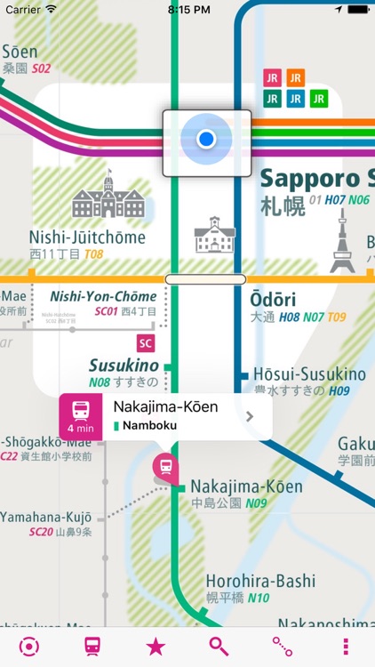 Sapporo Rail Map