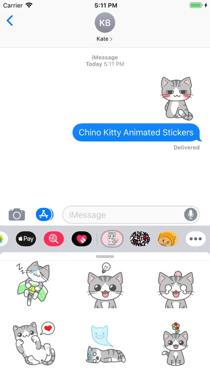 Chibi Kitty Animated Stickers screenshot-3