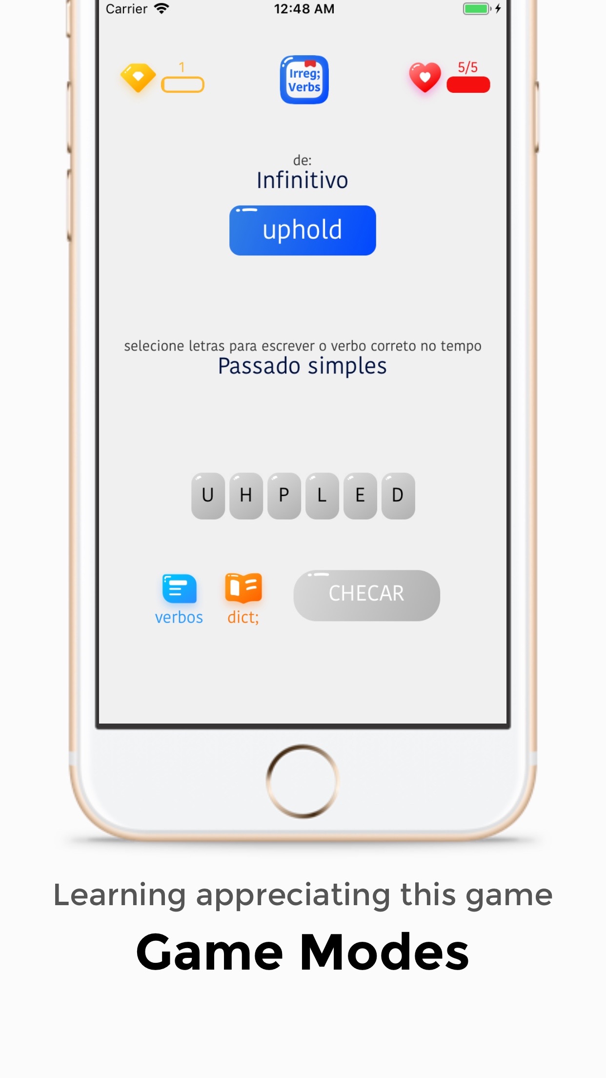 Screenshot do app Irregular Verbs - Learning it